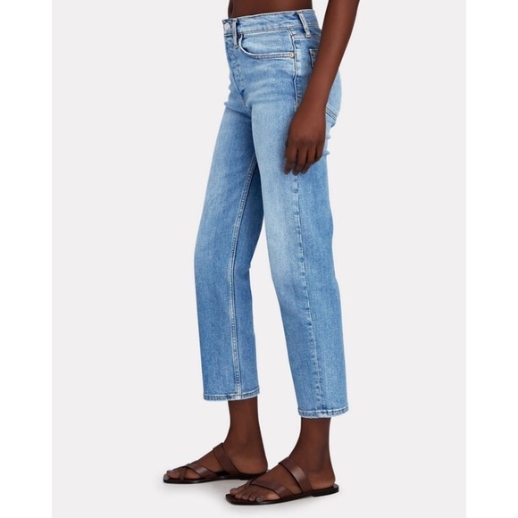 RE/DONE Classic Faded Blue Slim Leg 70s High-Rise Stove Pipe Jeans NWT Size 26 - Picture 2 of 12